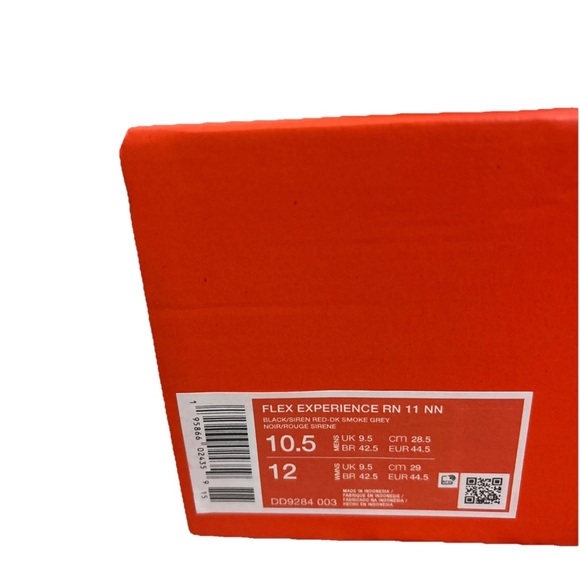 Nike Flex Experience RN 11 NN Men’s  Black Red Grey DD9284-003 With Box No Lid